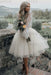 Ivory Simple Wedding Dress A Line Designed Neckline Lace Tulle Bridal Gowns