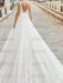 Ivory Simple Wedding Dress A Line V Neck Sleeveless Applique With Long Train Bridal Dresses