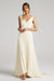 Ivory Simple Wedding Dress A-Line V-Neck Sleeveless Backless Chiffon Bridal Dresses
