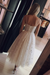 Ivory Spaghetti Strap Tea Length Starry Tulle Homecoming Dress Midi Prom Dresses - Prom Dresses