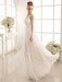 Ivory Wedding Dress Lace Sash Bow Sequins Wedding Gown misshow