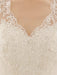 Ivory Wedding Dress Lace Sash Bow Sequins Wedding Gown misshow