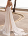 Ivory Wedding Dresses A Line With Court Train Sleeveless Applique Illusion Neckline Bridal Gowns