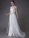 Ivory Wedding Jumpsuits Halter V Neck Rhinestones Backless Culottes Bridal Dress