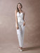 Wedding Jumpsuits Ivory Strapless Peplum Satin Bow Sash Long Bridal Jumpsuits
