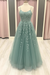 Jade A Line Lace Long Prom Dresses