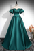Jade A-Line Pleated Off-The-Shoulder Prom Dress