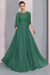 Jade Floor-Length A-Line Mother of the Bride Dress with Princess Scoop Neckline
