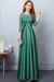 Jade Evening Dress Satin Prom Dress Lace Applique Wedding Guest Dresses Sash A Line Maxi Mother's Dress wedding guest dress