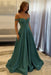 Jade Off-the-Shoulder A-line Evening Dress Lace Prom Dress Long