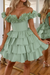 Jade Off-the-Shoulder Satin Corset Graduation Dress Short Cocktail Dress