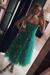 Jade Spaghetti Strap Tea Length Tulle Homecoming Dress Midi Prom Dresses - Prom Dresses