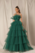 Jade Strapless Mermaid Evening Gown with Layers and Sleeveless Design