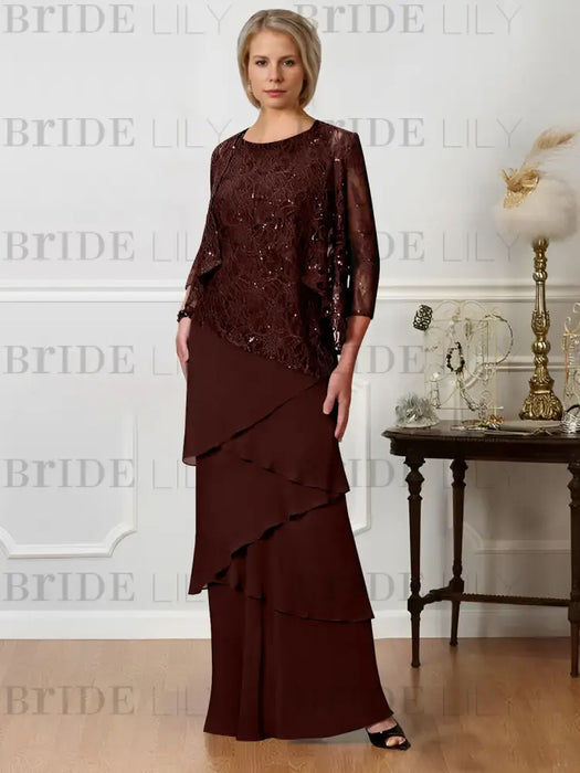Floor-Length A-Line Mother of the Bride Dresses with Jewel Neck