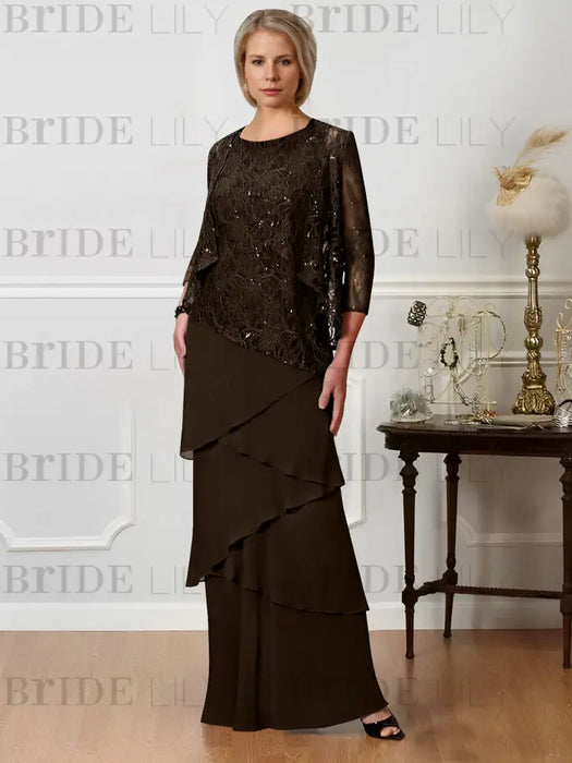 Floor-Length A-Line Mother of the Bride Dresses with Jewel Neck