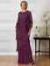 Floor-Length A-Line Mother of the Bride Dresses with Jewel Neck