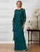 Floor-Length A-Line Mother of the Bride Dresses with Jewel Neck