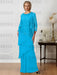 Floor-Length A-Line Mother of the Bride Dresses with Jewel Neck