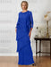 Floor-Length A-Line Mother of the Bride Dresses with Jewel Neck