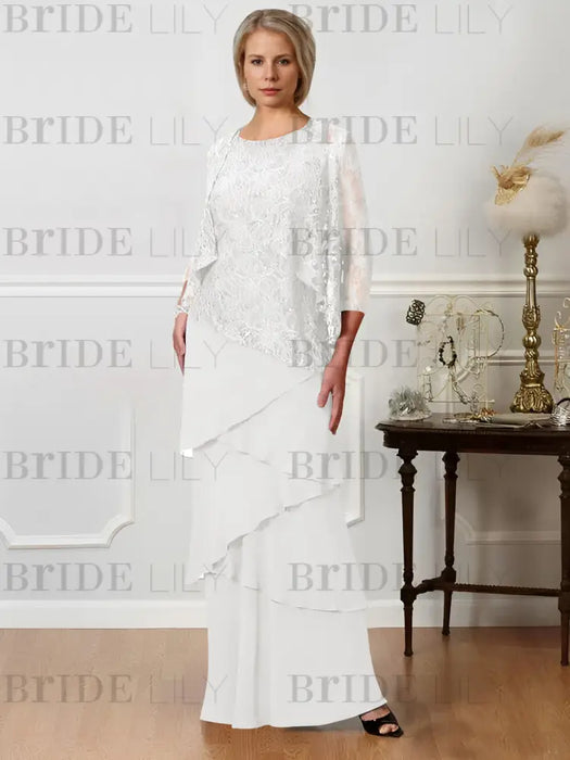 Floor-Length A-Line Mother of the Bride Dresses with Jewel Neck