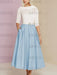 Tea-Length Mother of the Bride A-Line Dress with Jewel Neckline Half Sleeves Pleats and Pockets