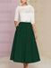Tea-Length Mother of the Bride A-Line Dress with Jewel Neckline Half Sleeves Pleats and Pockets
