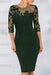 Jewel Neck Column Floral Lace Mother of the bride Dresses Half Sleeves - Prom Dresses
