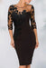 Jewel Neck Column Floral Lace Mother of the bride Dresses Half Sleeves - Prom Dresses