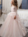 Flower Girl Dresses Jewel Neck Long Sleeves Butterfly Formal Kids Princess Dresses