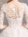 Cheap Wedding Dresses Eric White Jewel Neck Half-Sleeve Soft Tulle Lace Up Floor Length Bride Dresses