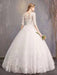 Cheap Wedding Dresses Eric White Jewel Neck Half-Sleeve Soft Tulle Lace Up Floor Length Bride Dresses
