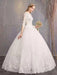 Cheap Wedding Dresses Eric White Jewel Neck Half-Sleeve Soft Tulle Lace Up Floor Length Bride Dresses