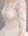 Cheap Wedding Dresses Eric White Jewel Neck Half-Sleeve Soft Tulle Lace Up Floor Length Bride Dresses
