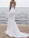 Wedding Dress 2021 Jewel Neck Sleeveless Mermaid Beach Wedding Bridal Gowns With Sweep Train