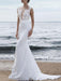 Wedding Dress 2021 Jewel Neck Sleeveless Mermaid Beach Wedding Bridal Gowns With Sweep Train