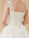 Cheap Wedding Dresses White Jewel Neck Sleeveless Soft Tulle Lace Up Floor Length Bride Dresses