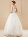 Cheap Wedding Dresses White Jewel Neck Sleeveless Soft Tulle Lace Up Floor Length Bride Dresses