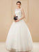 Cheap Wedding Dresses White Jewel Neck Sleeveless Soft Tulle Lace Up Floor Length Bride Dresses