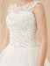 Cheap Wedding Dresses White Jewel Neck Sleeveless Soft Tulle Lace Up Floor Length Bride Dresses