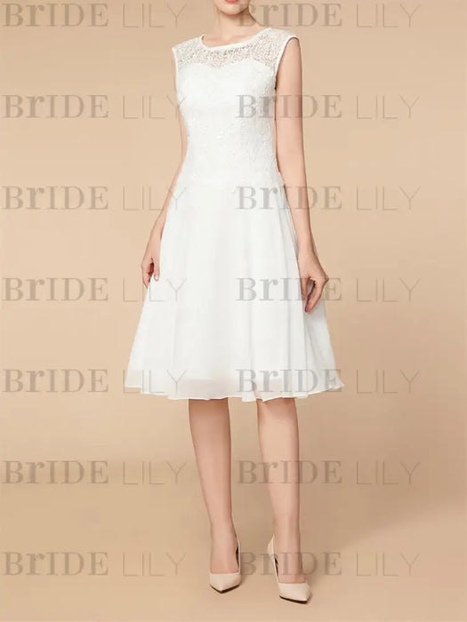 Knee-Length Mother of the Bride A-Line Dress with 3/4 Sleeves and Wraps