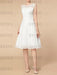 Knee-Length Mother of the Bride A-Line Dress with 3/4 Sleeves and Wraps