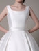 Ivory Wedding Dress Scoop Backless Knee Length Satin Wedding Gown misshow