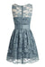 Knee-length Lace Sleeveless Blue Prom/Homecoming Dress - Prom Dresses