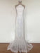 Boho Wedding Dress 2021 Lace A Line Halter Sleeveless Floor Length Bridal Gown With Train