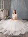 Wedding Dresses 2021 Ball Gown Off Shoulder Golden Lace Appliqued Floor Length Bridal Dress