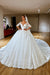 Gorgeous V-Neck Lace Aline Princess Wedding Dress with Half Sleeves