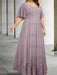 Dusk plus size lace hem chiffon mother of the bride empire gown