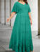 Jade plus size lace hem chiffon mother of the bride empire gown