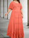 Papaya plus size lace hem chiffon mother of the bride empire gown