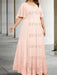 Petal plus size lace hem chiffon mother of the bride empire gown